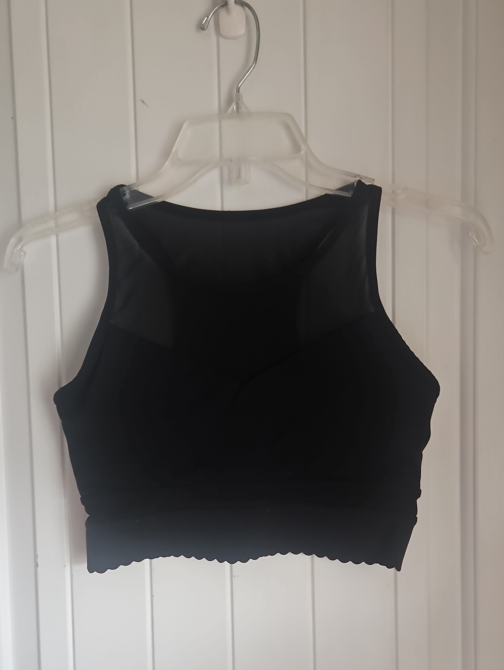 Black Mesh-Panel Bra- Women
